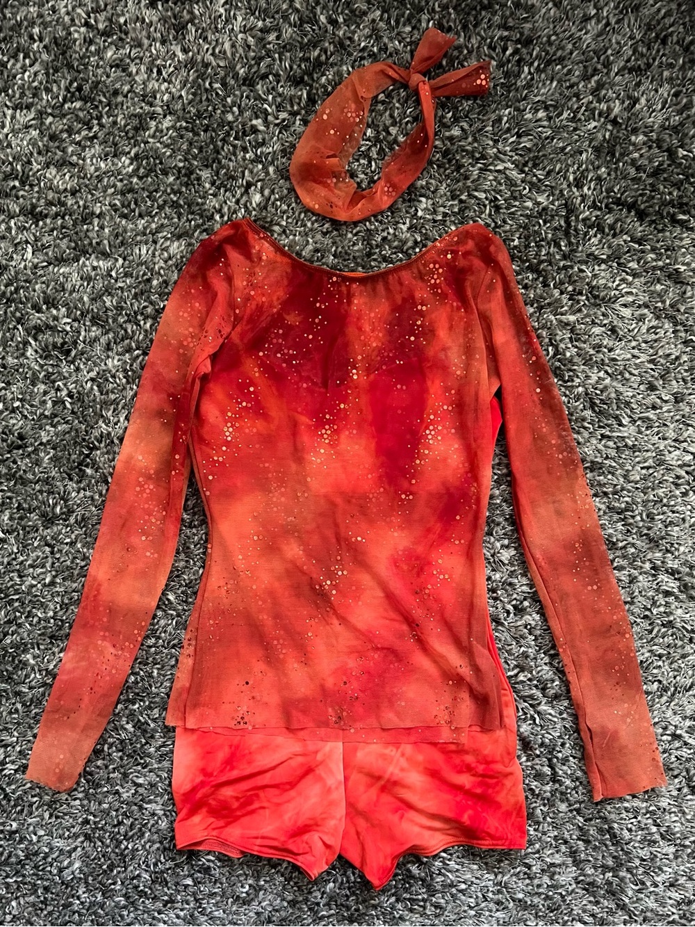 Red-Orange, Contemporary Dance Costume - Child Large